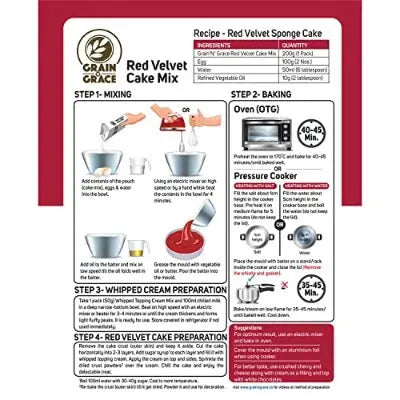 Red Velvet Cake Mix (250g) Grain N Grace