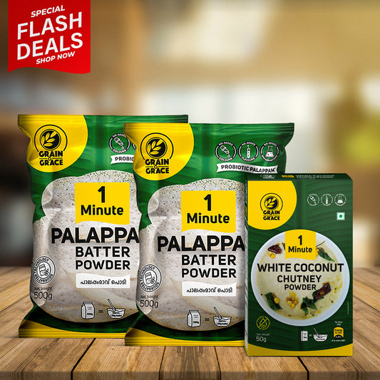 Two Palappam Batter Bundle + 1 White Coconut Chutney Powder