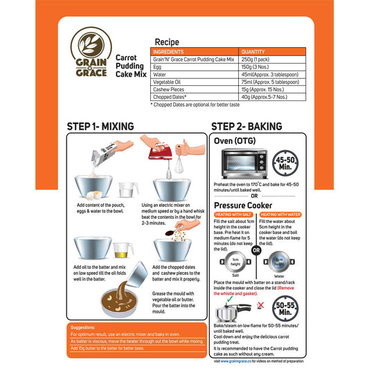 Carrot Pudding Cake Mix 250g (Buy 1 Get 1 Offer)