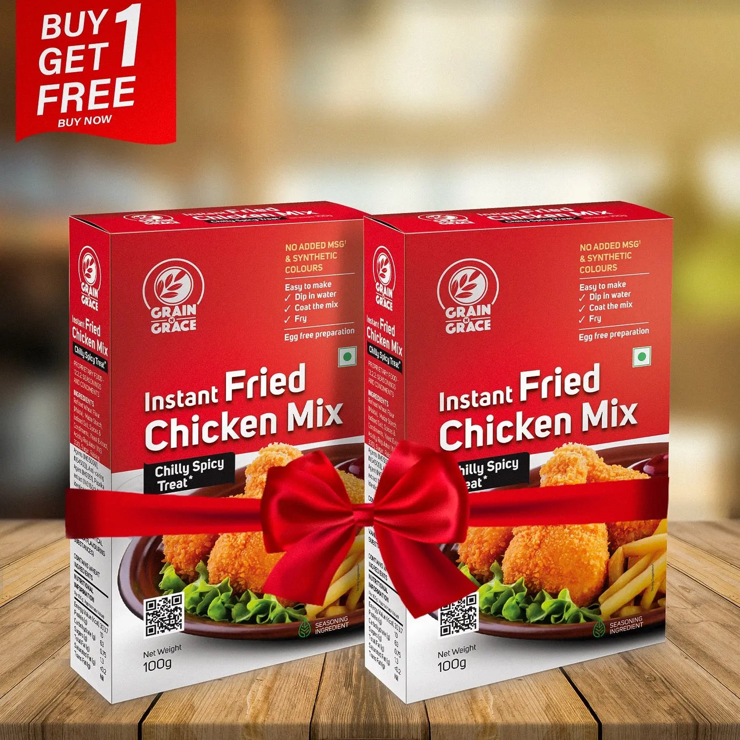 Instant Fried Chicken Mix – Chilly Spicy Treat 100g (Buy 1 Get 1 Offer) Grain N Grace