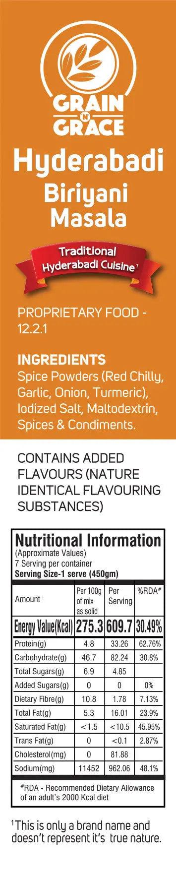 Hyderabadi Biriyani Masala (50g) Grain N Grace