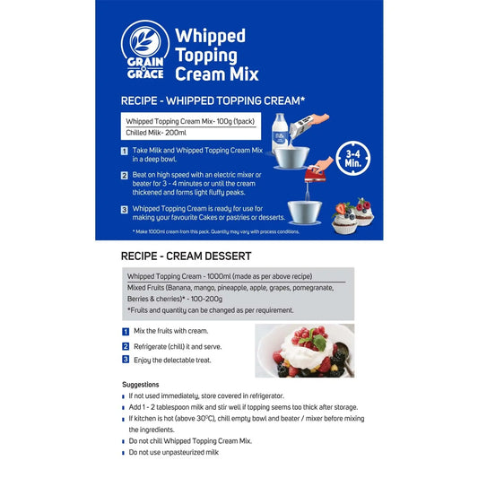 Whipping Cream Powder 100g (Buy 1 Get 1 Offer) Grain N Grace