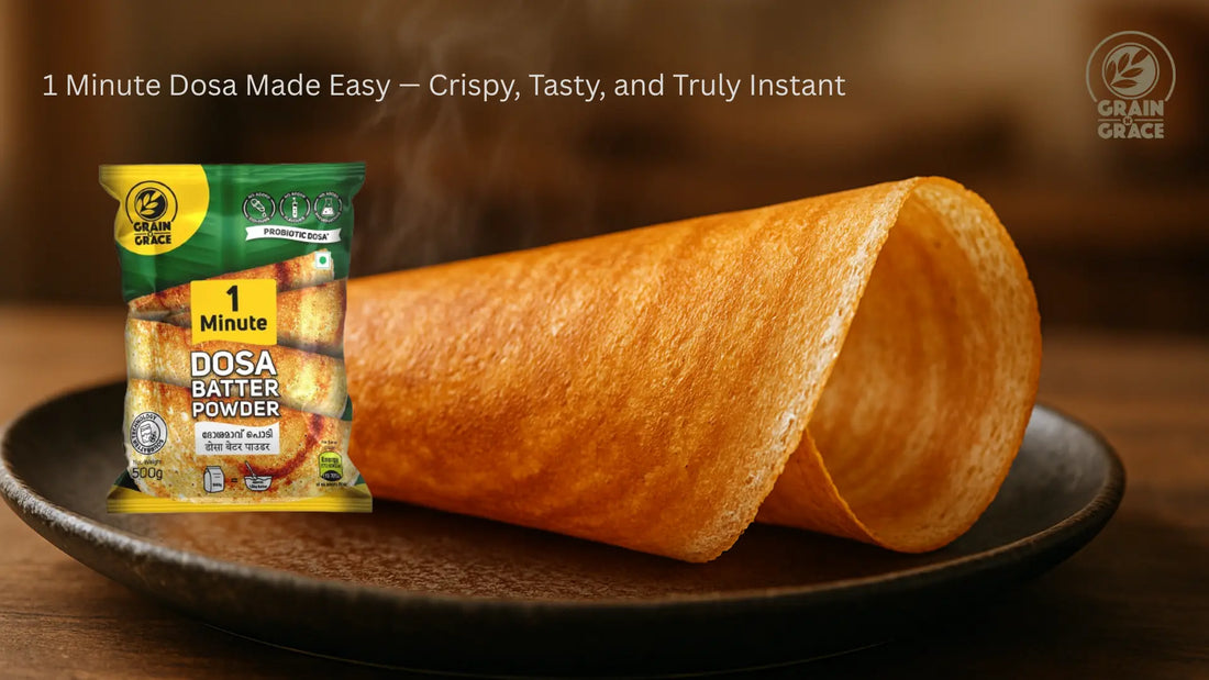 1 Minute Dosa Made Easy — Crispy, Tasty, and Truly Instant Grain N Grace