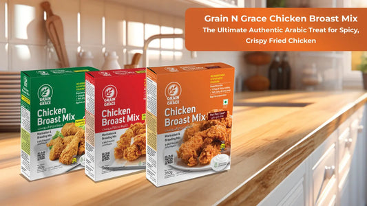 Grain N Grace Chicken Broast Mix – The Ultimate Authentic Arabic Treat for Spicy, Crispy Fried Chicken Grain N Grace
