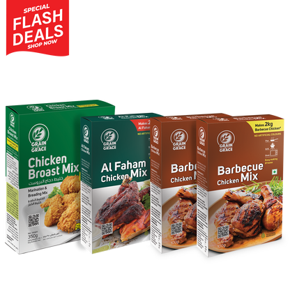 Chicken Broast Mix – Authentic Arabic Treat (350g) + Al Faham Chicken Mix (100g) + Barbecue Chicken Mix (100g) + Barbecue Chicken Mix (100g)