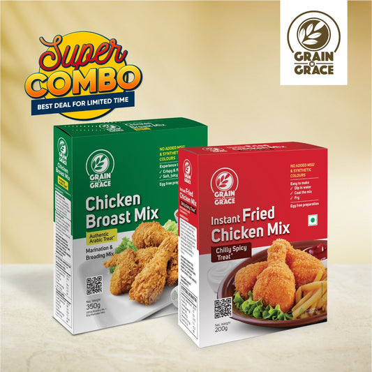 Chicken Broast Mix – Authentic Arabic Treat (350g) + Instant Fried Chicken Mix – Chilly Spicy Treat (200 g) Bundle
