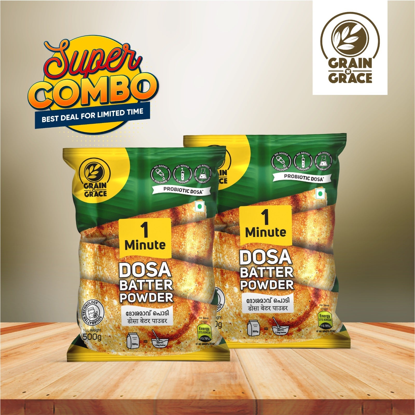 Two Dosa Batter Bundle Grain N Grace